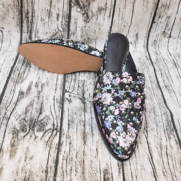 Sassy Studded Rebecca Minkoff Floral Mules - Picture 15 of 15